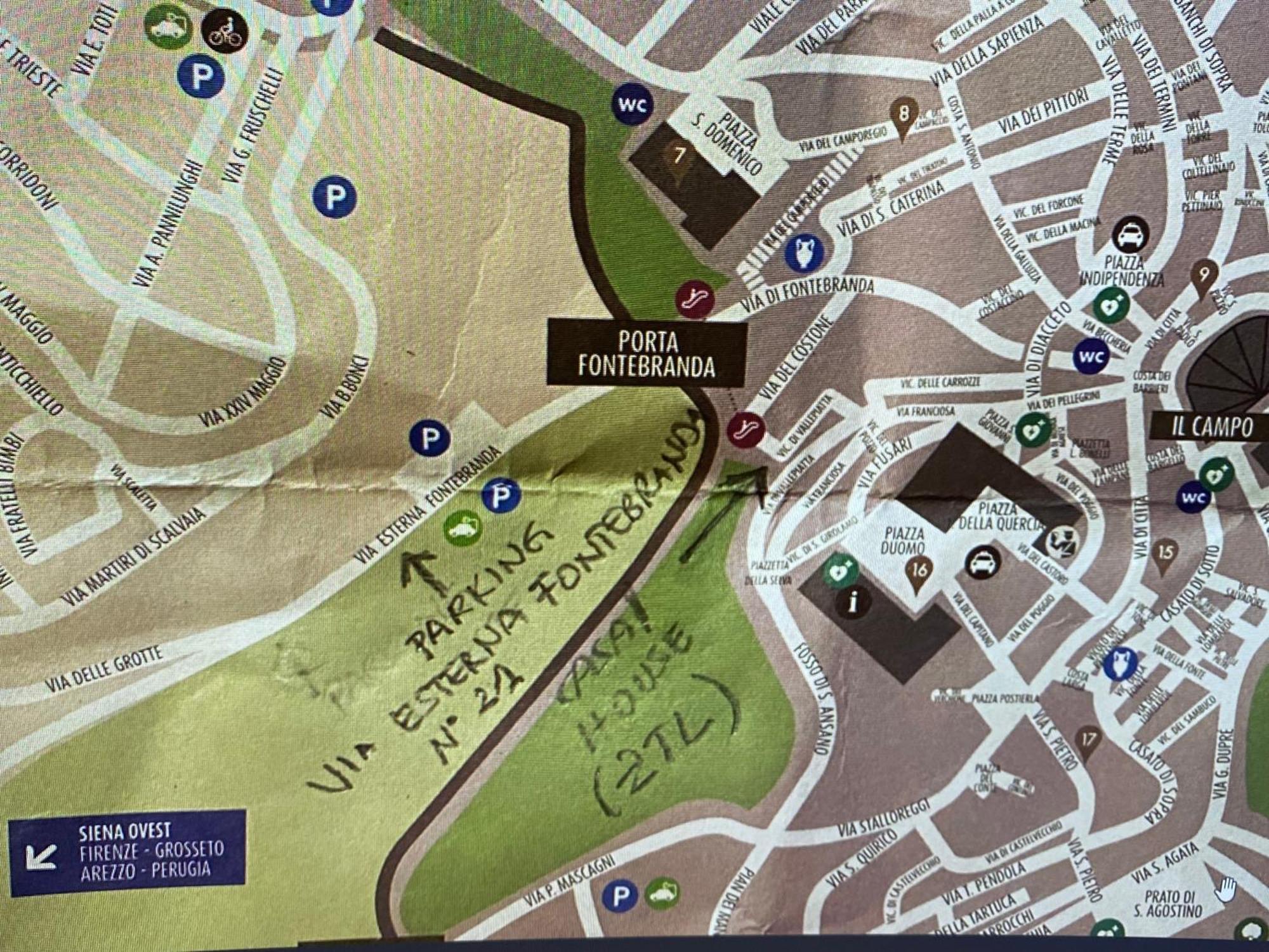 Loft Vicolo Di Vallepiatta 2 Min Piazza Del Campo Con Parcheggio Сиена Экстерьер фото